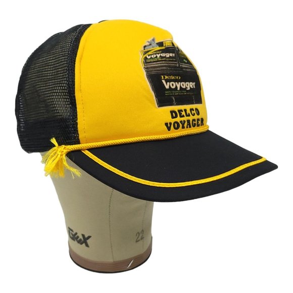 Vintage AC Delco Voyager Battery Mesh Trucker Hat Snapback Cap Foam Rope Braid - Picture 2 of 12